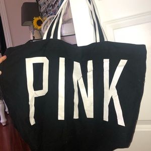 Victoria Secret Pink Black tote bag